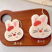 Load image into Gallery viewer, [10 Pieces for $8.9] Cute Cartoon Dishwashing Sponge Wipes Compressed Wood Pulp Oil Removal Cleaning (Randomly Designs) Melody, Bear, Rabbit, Dog, Flowers
