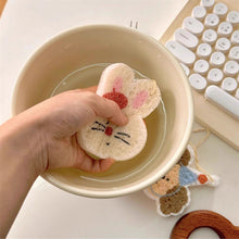 Load image into Gallery viewer, [10 Pieces for $8.9] Cute Cartoon Dishwashing Sponge Wipes Compressed Wood Pulp Oil Removal Cleaning (Randomly Designs) Melody, Bear, Rabbit, Dog, Flowers
