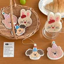 Load image into Gallery viewer, [10 Pieces for $8.9] Cute Cartoon Dishwashing Sponge Wipes Compressed Wood Pulp Oil Removal Cleaning (Randomly Designs) Melody, Bear, Rabbit, Dog, Flowers
