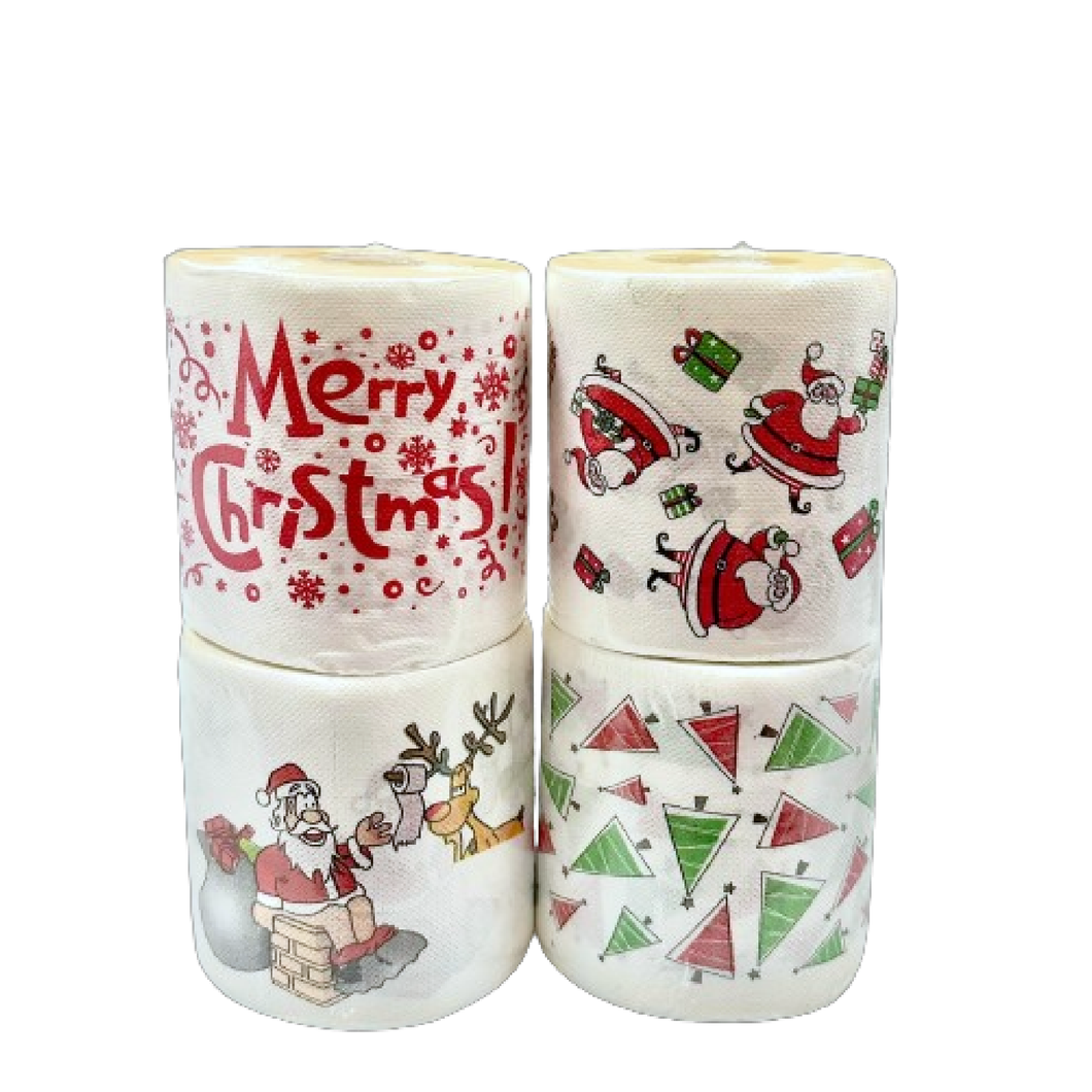 [10 Rolls X'mas Collection] Christmas Pattern Toilet Paper & Creative Christmas Toilet Rolls for Xmas Bathroom Decor