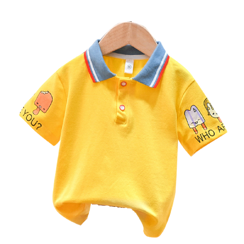 100% Cotton Toddler Polo Tee Shirt 80-90-100-110 儿童T-恤 (Ice Cream/ Cactus/Car Series / 雪糕/仙人掌/车子系列)