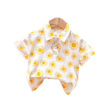 Load image into Gallery viewer, 100% Cotton Toddler Fancy Collared Short Sleeve Shirt 80-90-100-110 儿童花俏衬衫
