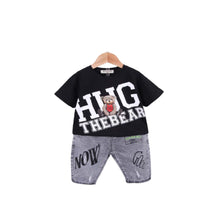 Load image into Gallery viewer, 100% Cotton Toddler Swag Short Sleeve Shirt with Pants S-M-L-XL 儿童酷炫短袖T恤与裤
