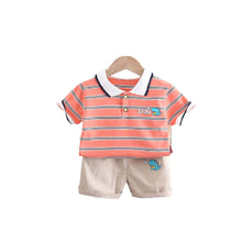 Load image into Gallery viewer, 100% Cotton Toddler Polo Tee with Pants S-M-L-XL 儿童马球T-恤与裤  (Dino series/恐龙系列)
