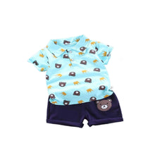 Load image into Gallery viewer, 100% Cotton Toddler Polo Tee with Pants 80-90-100-110 儿童马球T-恤与裤  (Bear series/熊熊系列)
