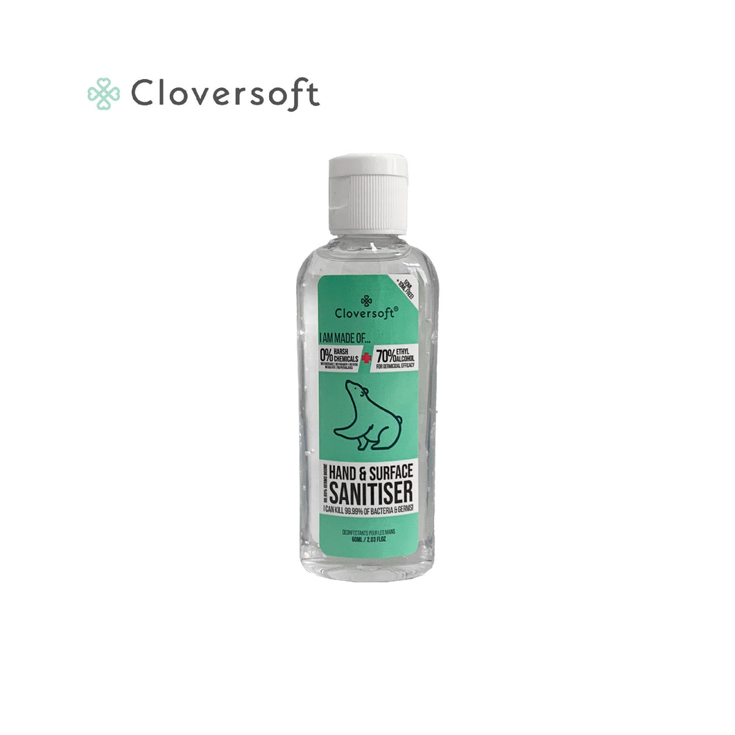 Cloversoft 99.99% Germs Bgone Hand Sanitiser, 60ml/bottle (Suitable For Babies and Infants)