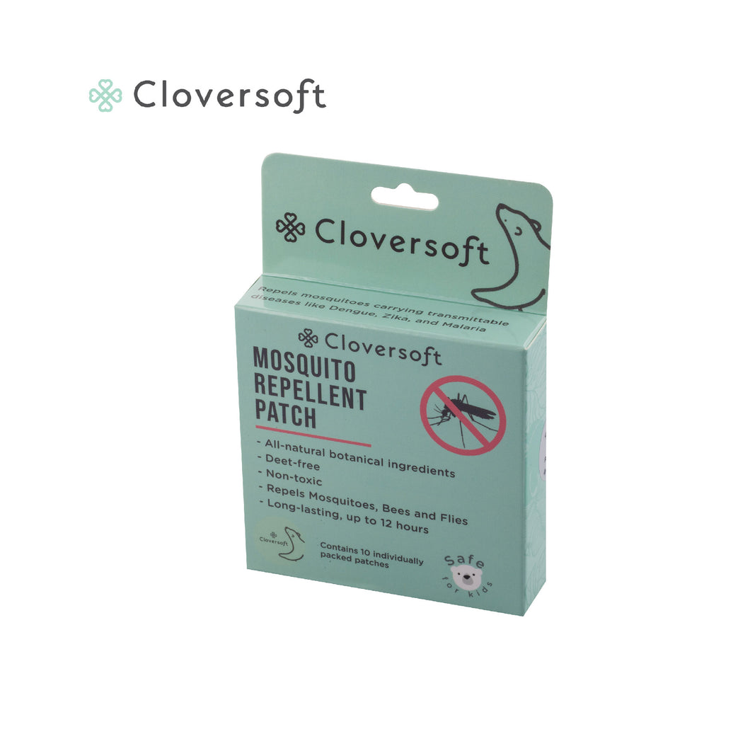 Cloversoft Mosquito and Garden Insects Repellent Patch(repel bees), 10 Patches/box (Safe for young kids and pregnant women)