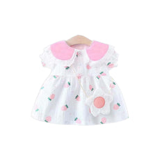 Load image into Gallery viewer, 100% Cotton Toddler Fruity Dress with Flower Pouch 6-8-10-12 女孩儿童水果裙装与花瓣小包
