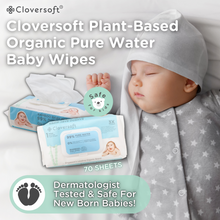 Load image into Gallery viewer, [Bundle of 3s] Cloversoft Unbleached Bamboo Organic Pure Water Baby Wipes, 70 sheets/pack
