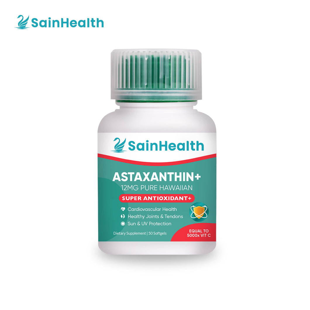 SainHealth Astaxanthin+ 12mg Pure Hawaiian (Super Antioxidant+), 50 Softgels