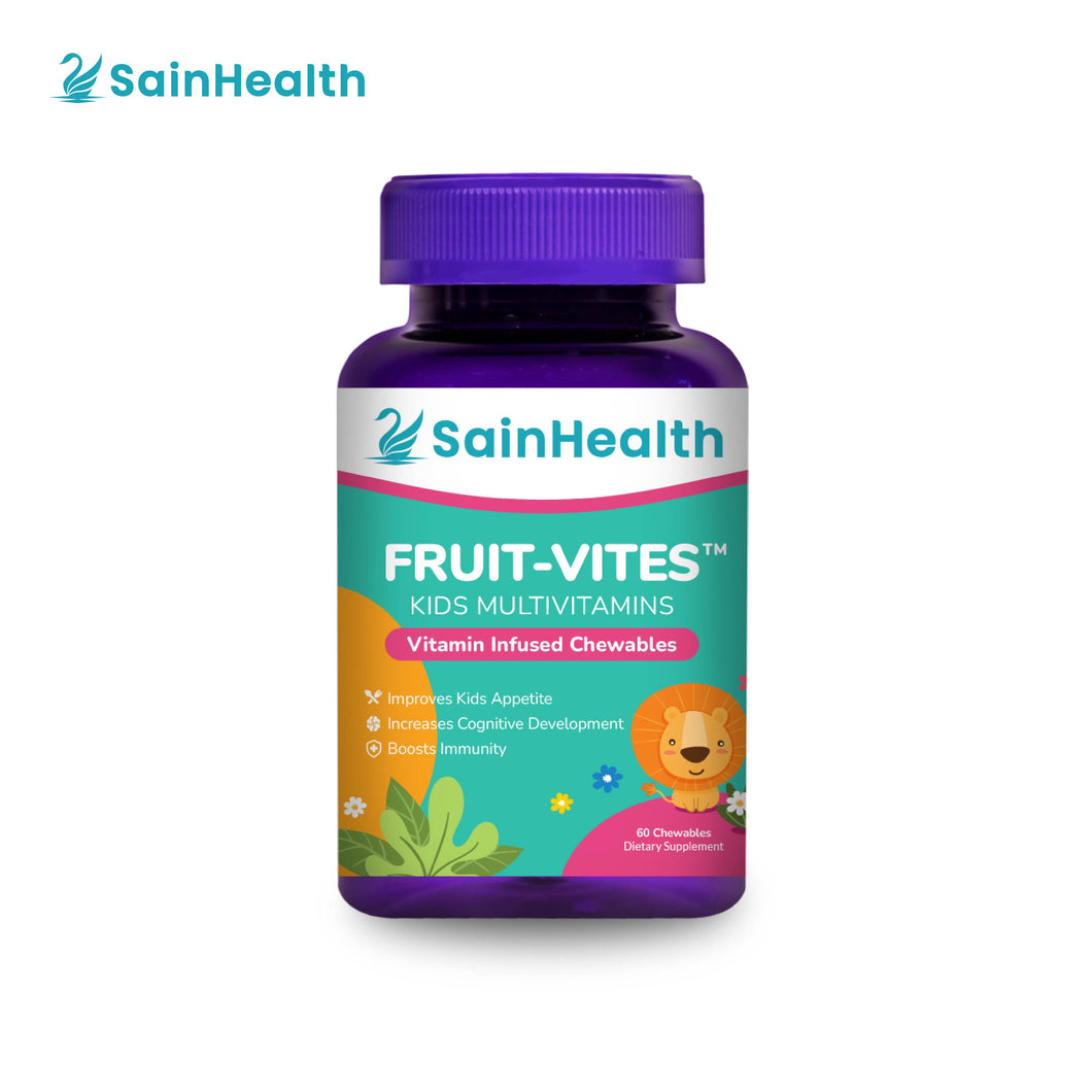 SainHealth Fruit-Vites™ Kids Multivitamins (Made Of Real Fruits), 60 Natural Fruit Chewables