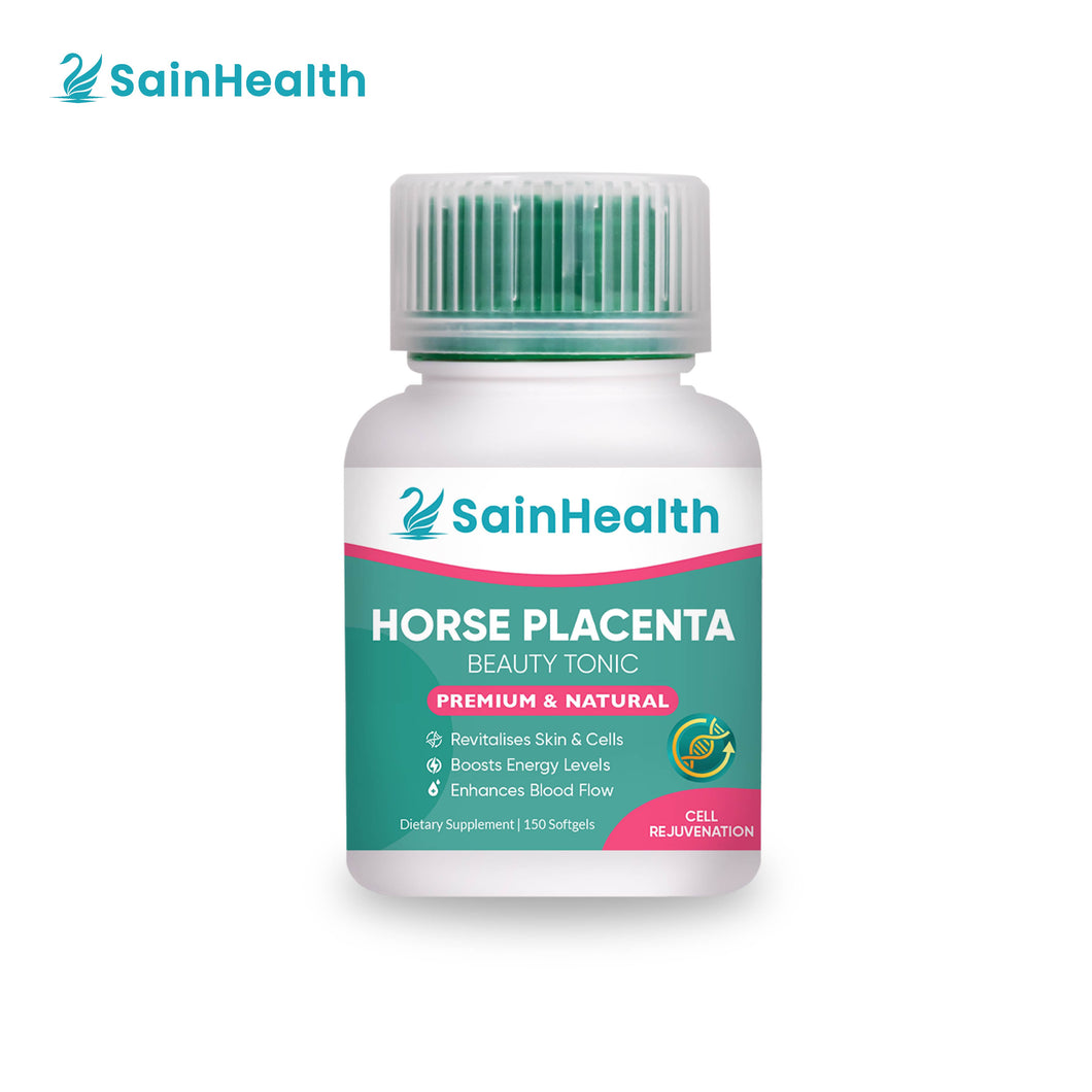 SainHealth Horse Placenta Beauty Tonic (Premium & Natural), 150 Softgels