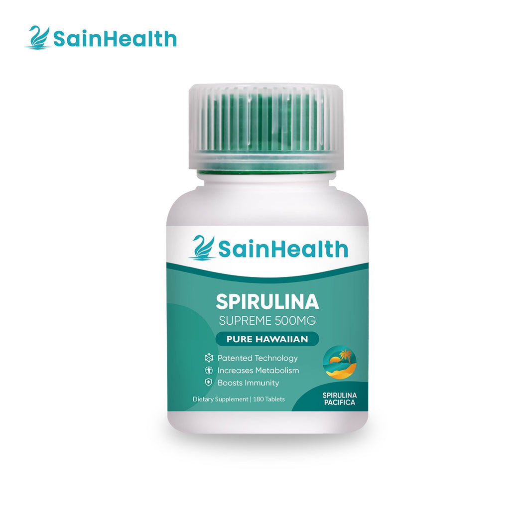 SainHealth Spirulina Supreme 500mg (Pure Hawaiian), 180 Tablets