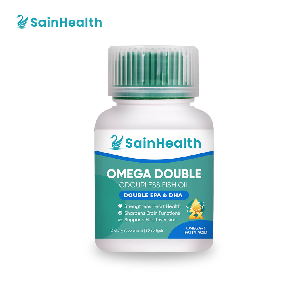 SainHealth Omega Double Odourless Fish Oil (Double EPA & DHA), 90 Softgels