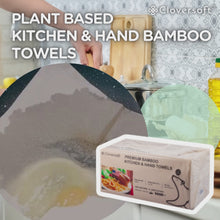 Load and play video in Gallery viewer, Cloversoft Unbleached Bamboo Kitchen and Hand Towels, 160 Sheets/pack (Natural with no chemicals, unbleached)
