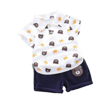 Load image into Gallery viewer, 100% Cotton Toddler Polo Tee with Pants 80-90-100-110 儿童马球T-恤与裤  (Bear series/熊熊系列)
